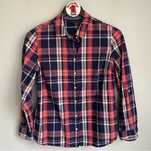 Tommy Hilfiger Classic Fit Plaid Button Up Shirt Size L